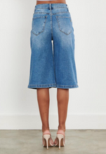 Load image into Gallery viewer, Blue Jean Culottes Shorts
