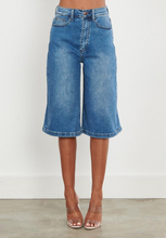 Load image into Gallery viewer, Blue Jean Culottes Shorts
