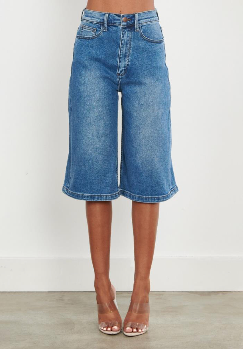 Blue Jean Culottes Shorts – Jus Pieces
