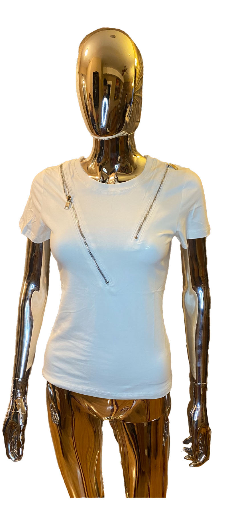 White Blouse with Zippers