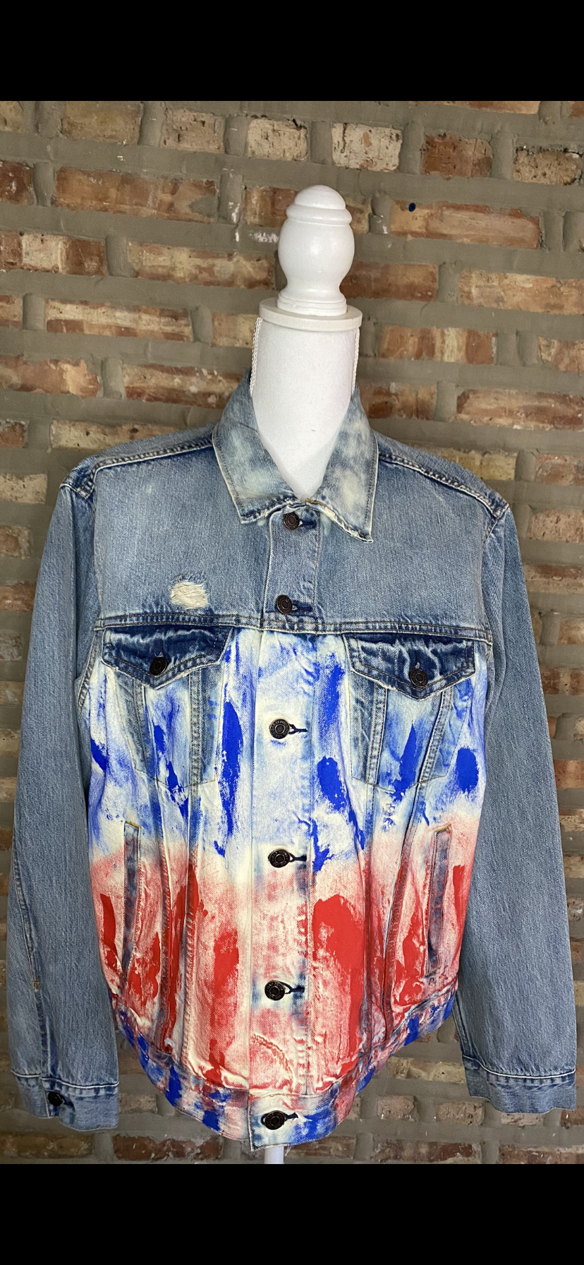 Men's Custom Distressed Denim Jean Jacket