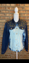 Load image into Gallery viewer, Custom Distressed Denim Army Fatigue Jacket
