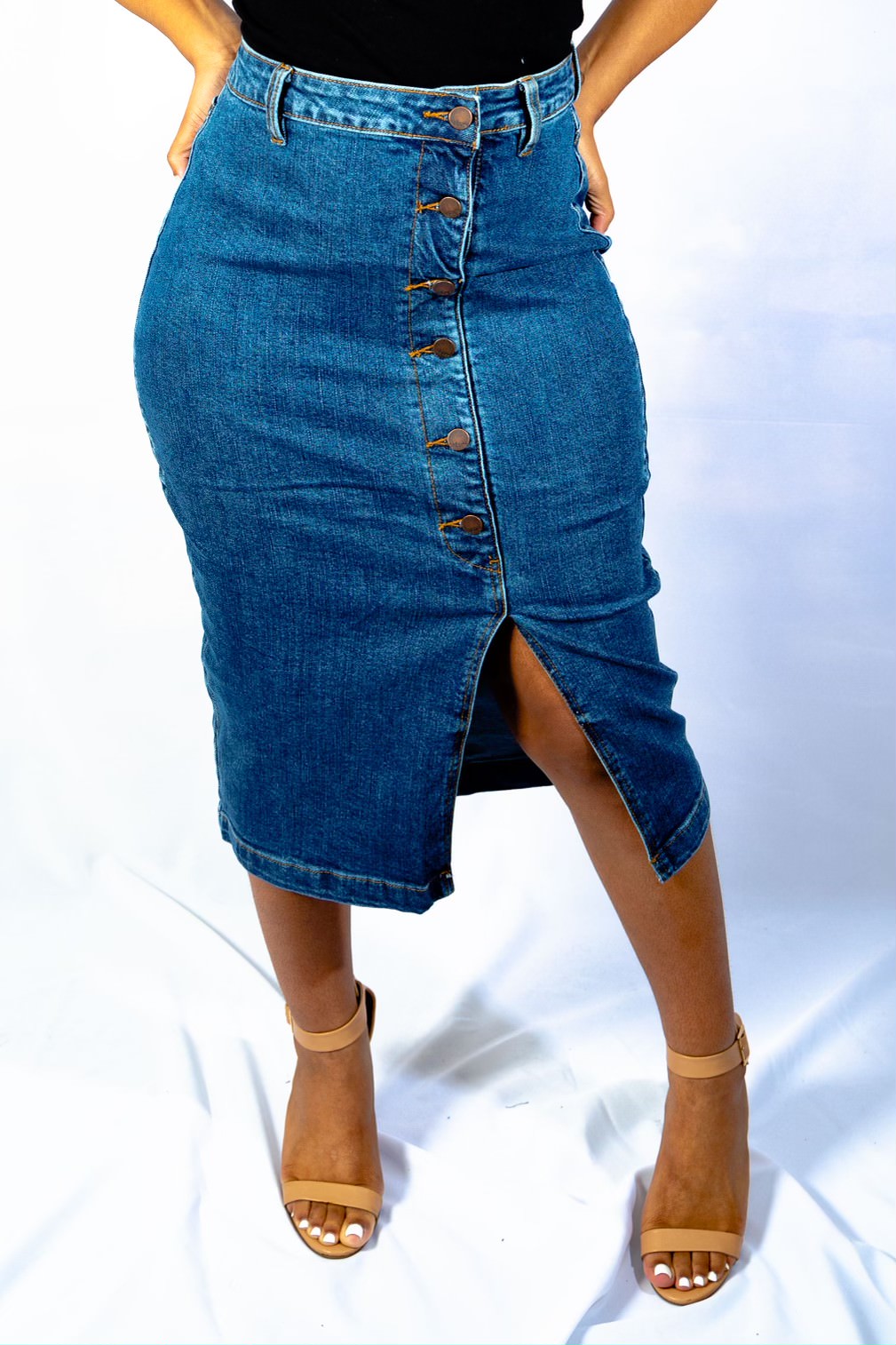 Denim High Waist Skirt