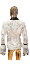 Load image into Gallery viewer, White &amp; Black Lace Blouse
