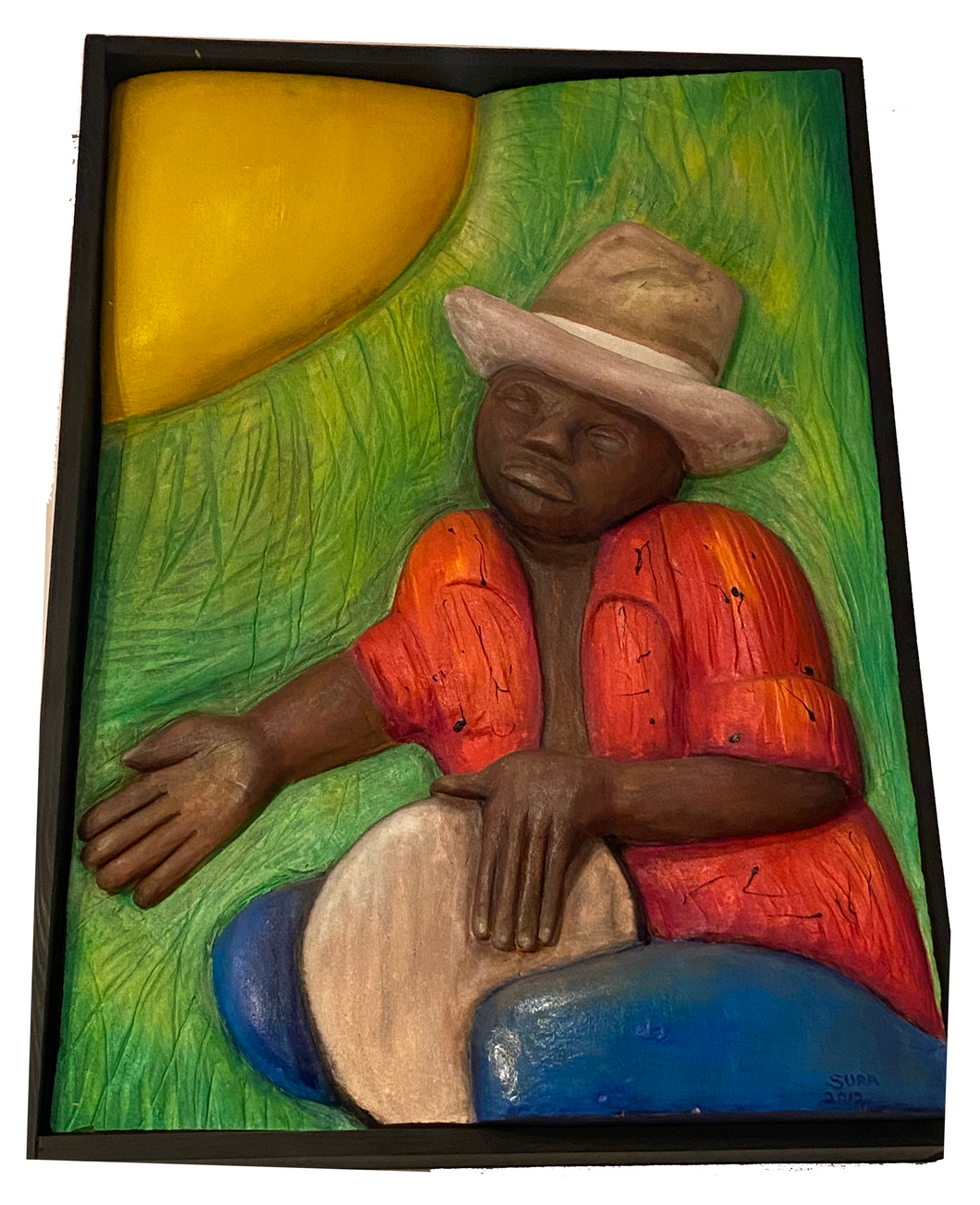 Multi Color Sun Drummer with Black frame- Relief